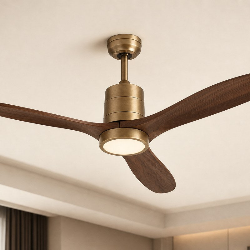 Ceiling fan installed in a finished living space