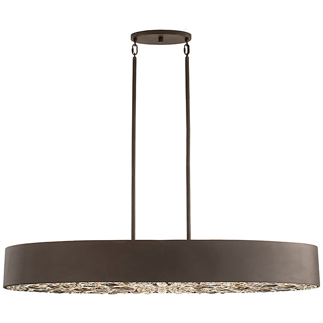 Azores 6-Light Linear Chandelier in Black Cashmere