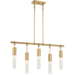 Chelsea 5-Light Linear Chandelier in Warm Brass