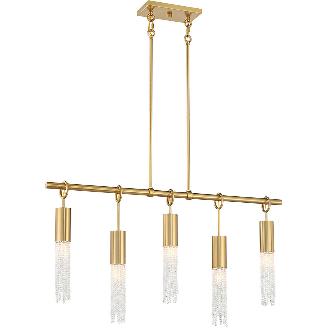 Chelsea 5-Light Linear Chandelier in Warm Brass