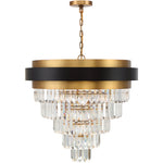 Marquise 9-Light Chandelier in Matte Black with Warm Brass Accents