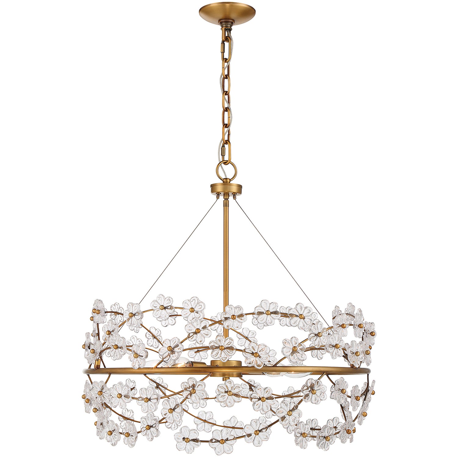 Camille 5-Light Chandelier in Warm Brass