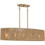 Ashe 5-Light Oval Chandelier in Warm Brass and Rope