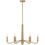 Cannon 6-Light Chandelier in Warm Brass and Rope