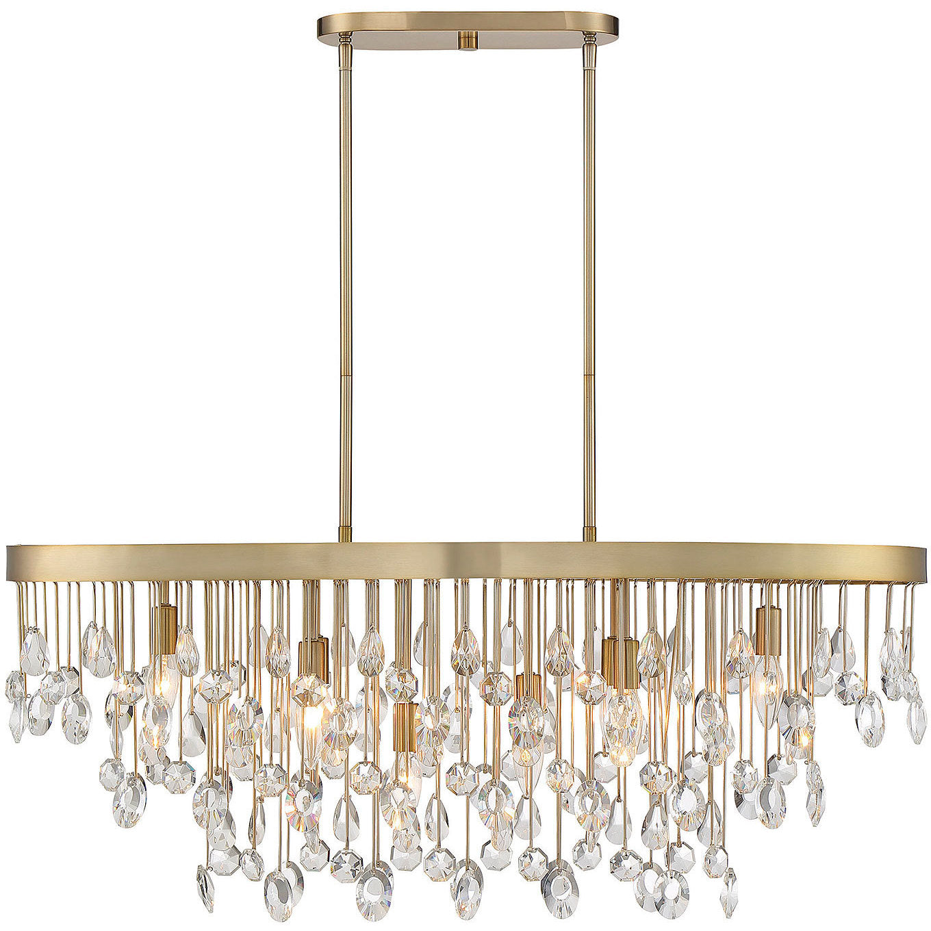 Livorno 8-Light Oval Chandelier in Noble Brass