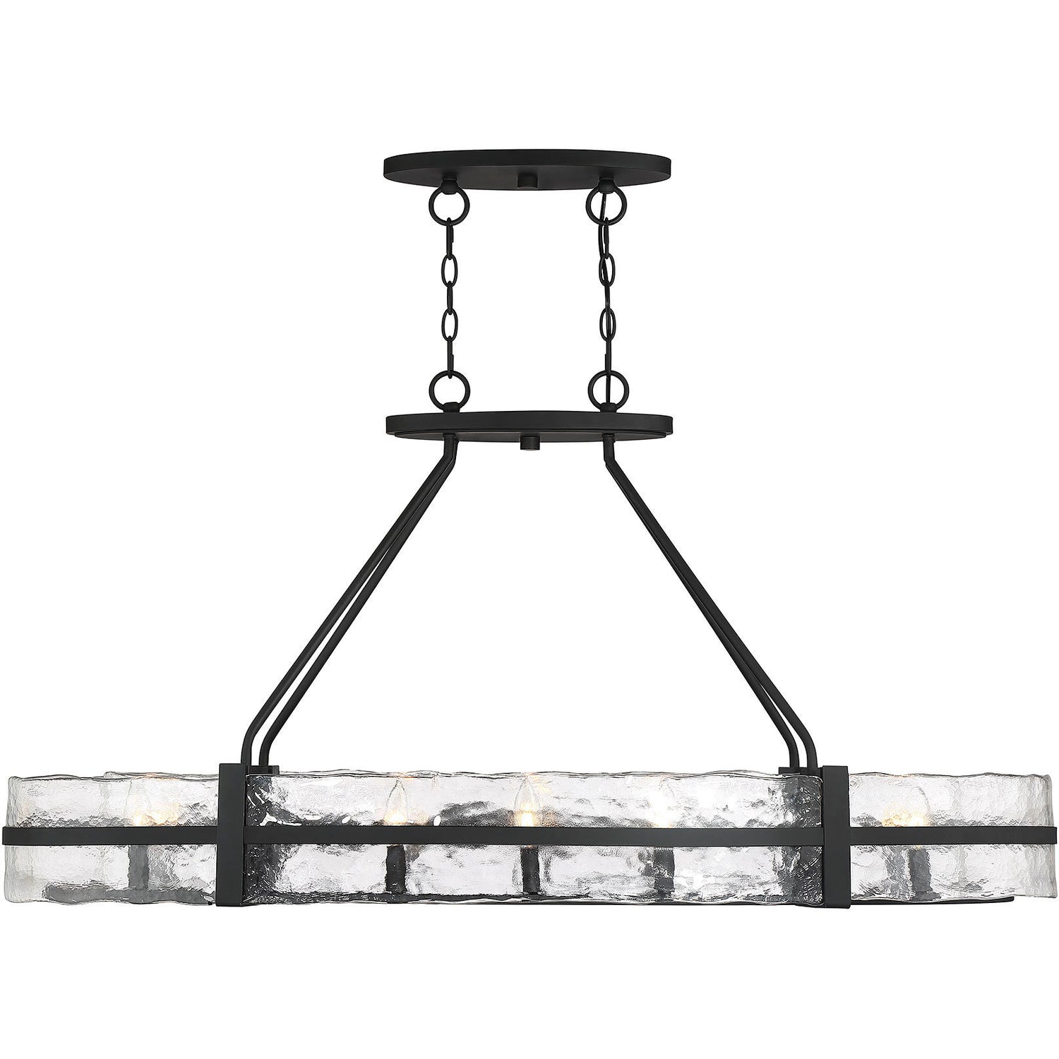 Hudson 10-Light Oval Chandelier in Matte Black