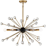 Ariel 6-Light Chandelier in Como Black with Gold Accents