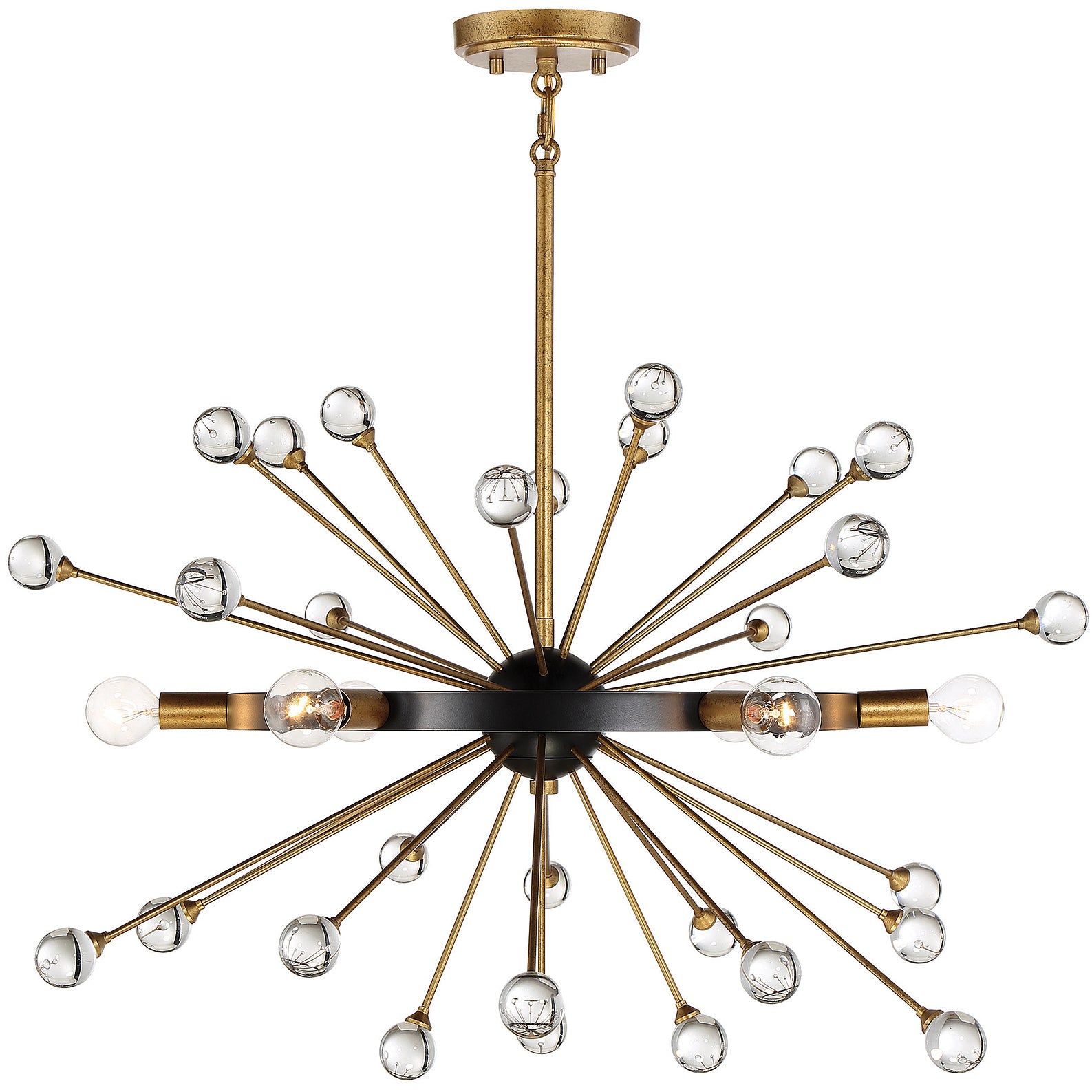 Ariel 6-Light Chandelier in Como Black with Gold Accents