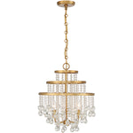 Luna 3-Light Mini Chandelier in Warm Brass