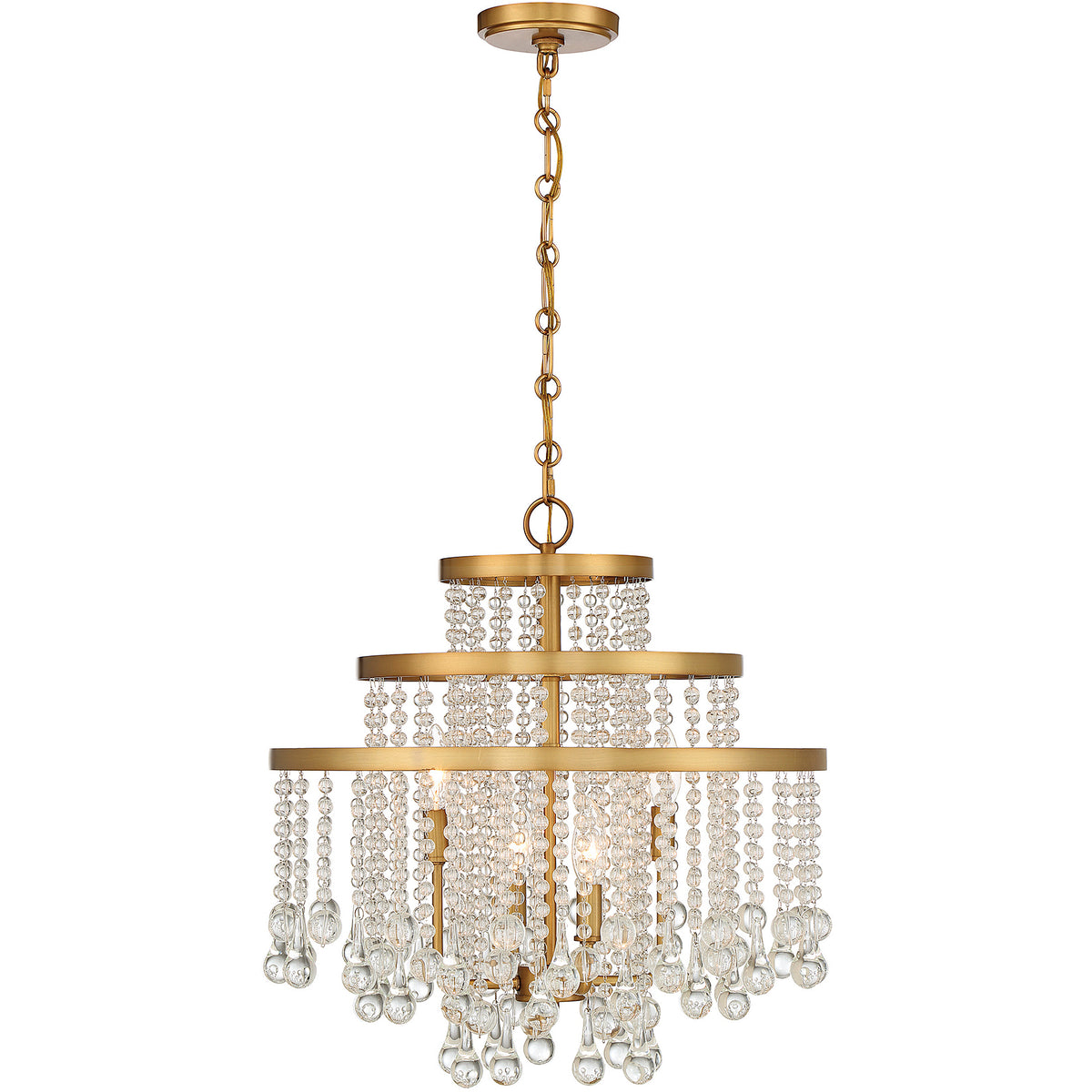 Luna 4-Light Chandelier in Warm Brass