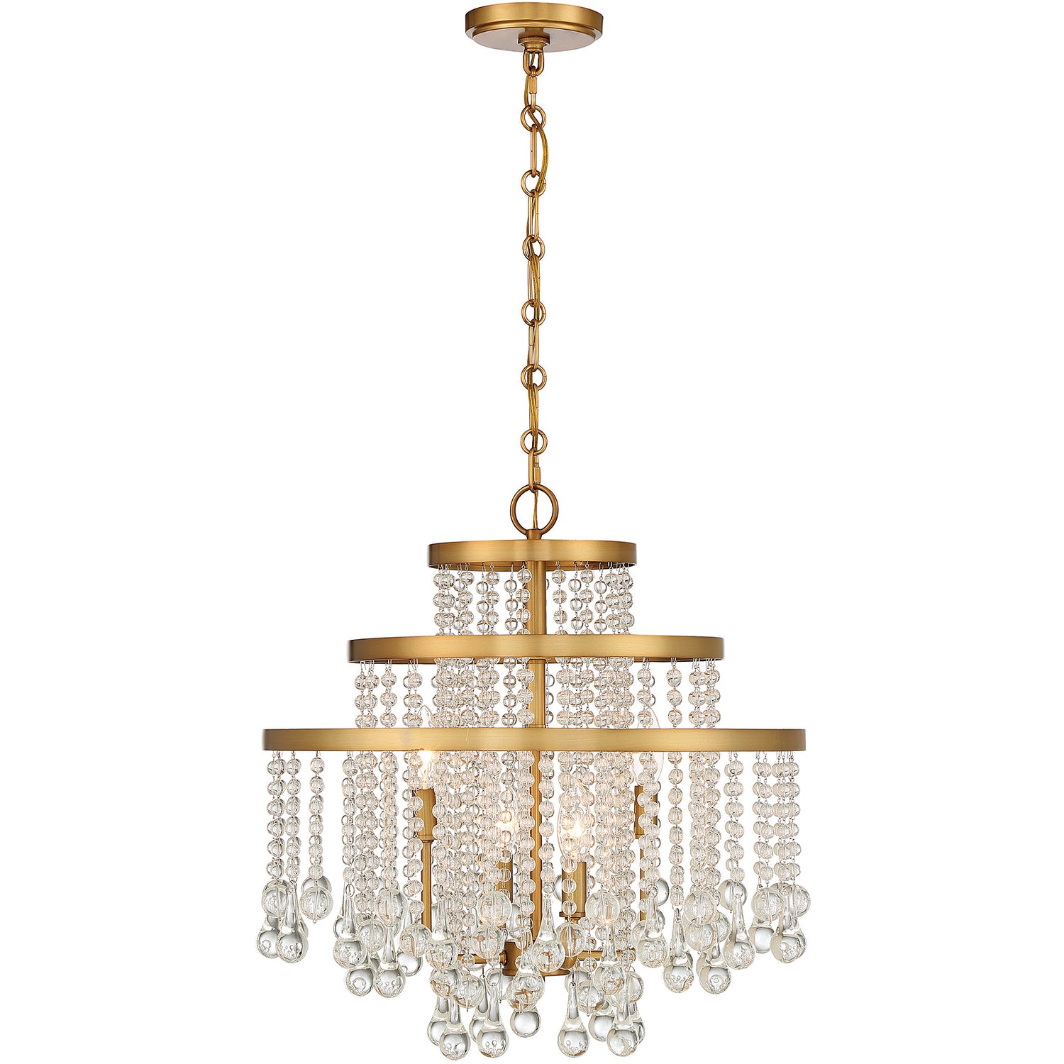 Luna 4-Light Chandelier in Warm Brass