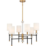 Tivoli 6-Light Chandelier in Matte Black with Warm Brass Accents