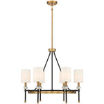 Tivoli 6-Light Chandelier in Matte Black with Warm Brass Accents