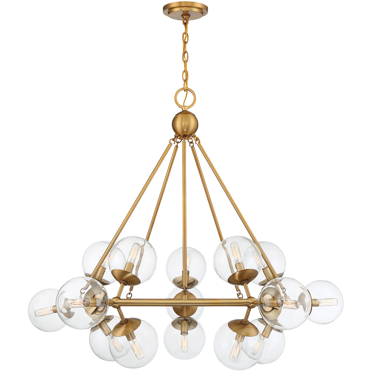Orion 15-Light Chandelier in Warm Brass