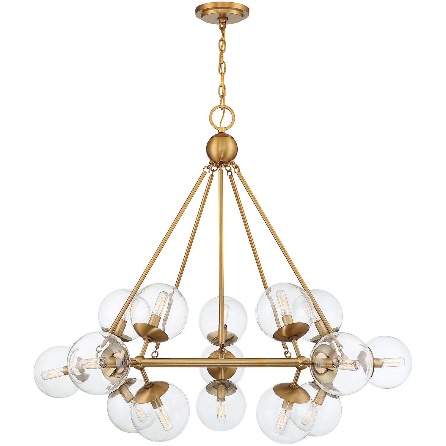 Orion 15-Light Chandelier in Warm Brass