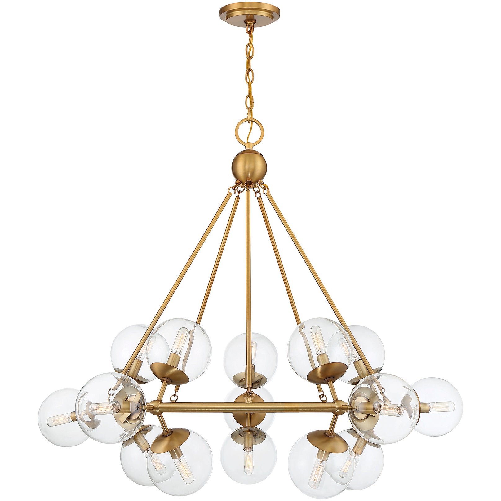 Orion 15-Light Chandelier in Warm Brass