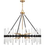 Santiago 12-Light Chandelier in Matte Black with Warm Brass Accents
