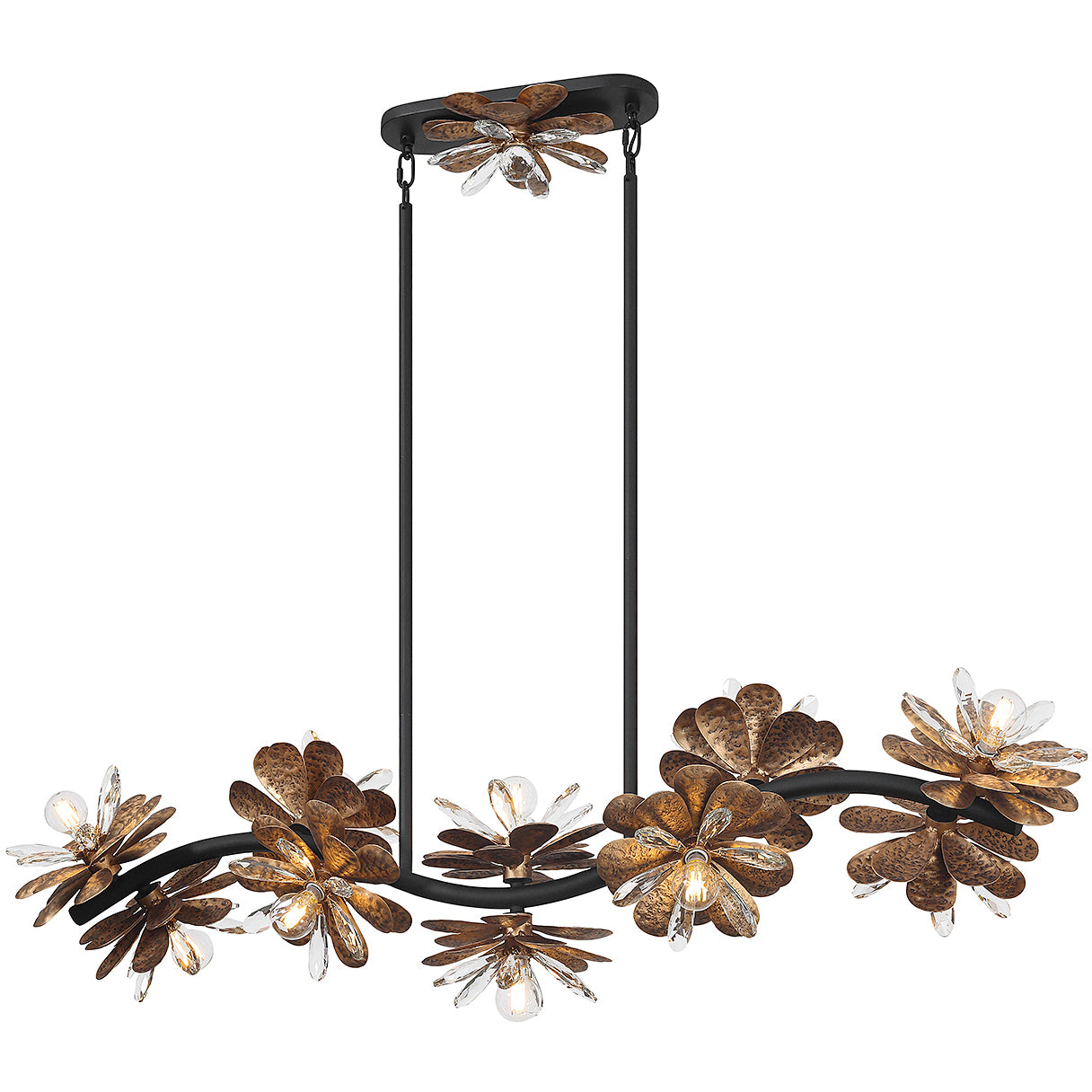 Giselle 10-Light Linear Chandelier in Delphine