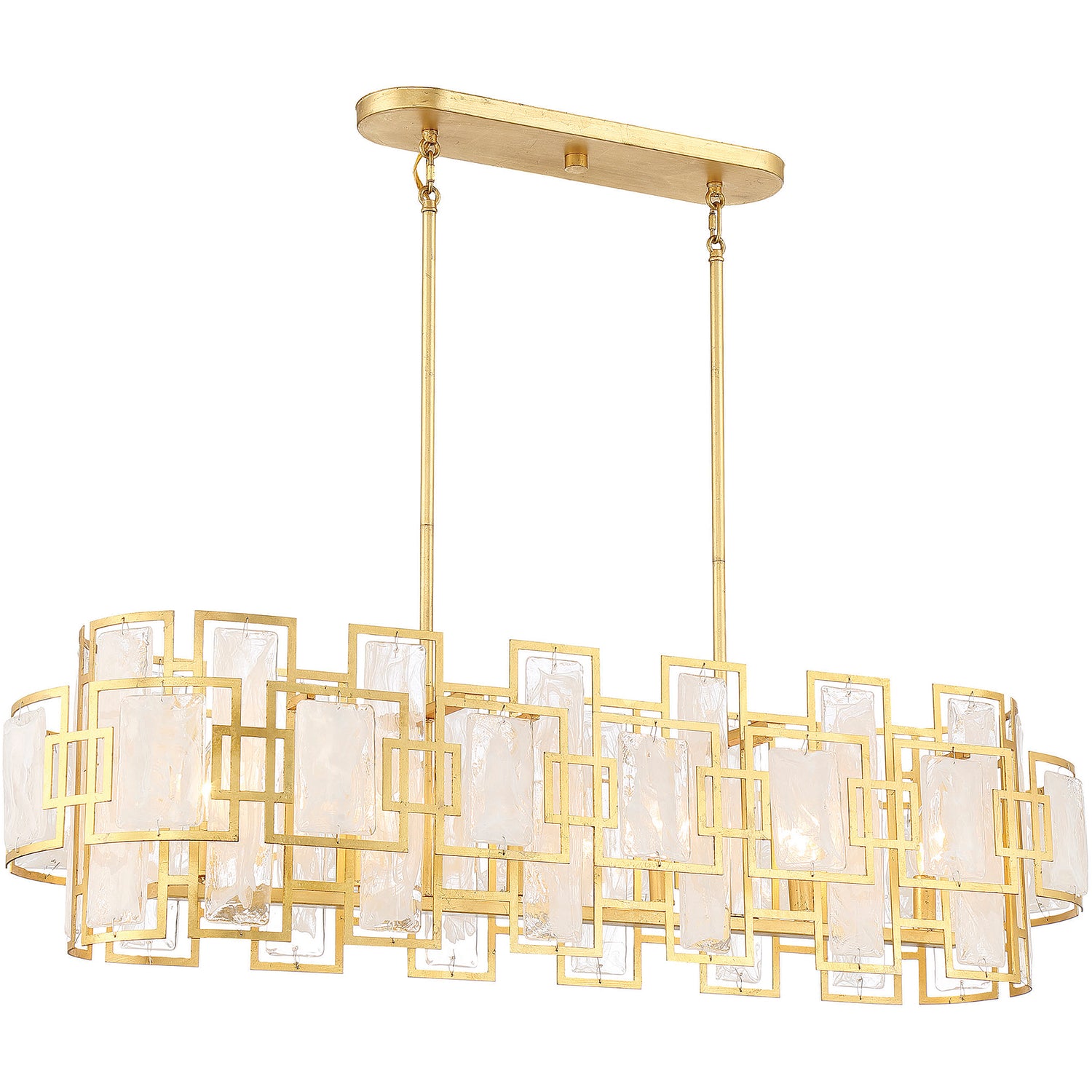 Portia 6-Light Linear Chandelier in True Gold