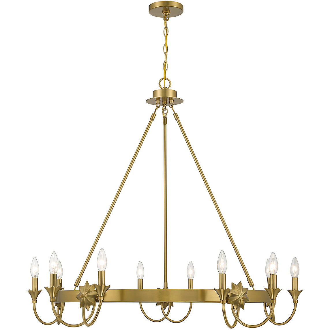 Sullivan 10-Light Chandelier in Warm Brass