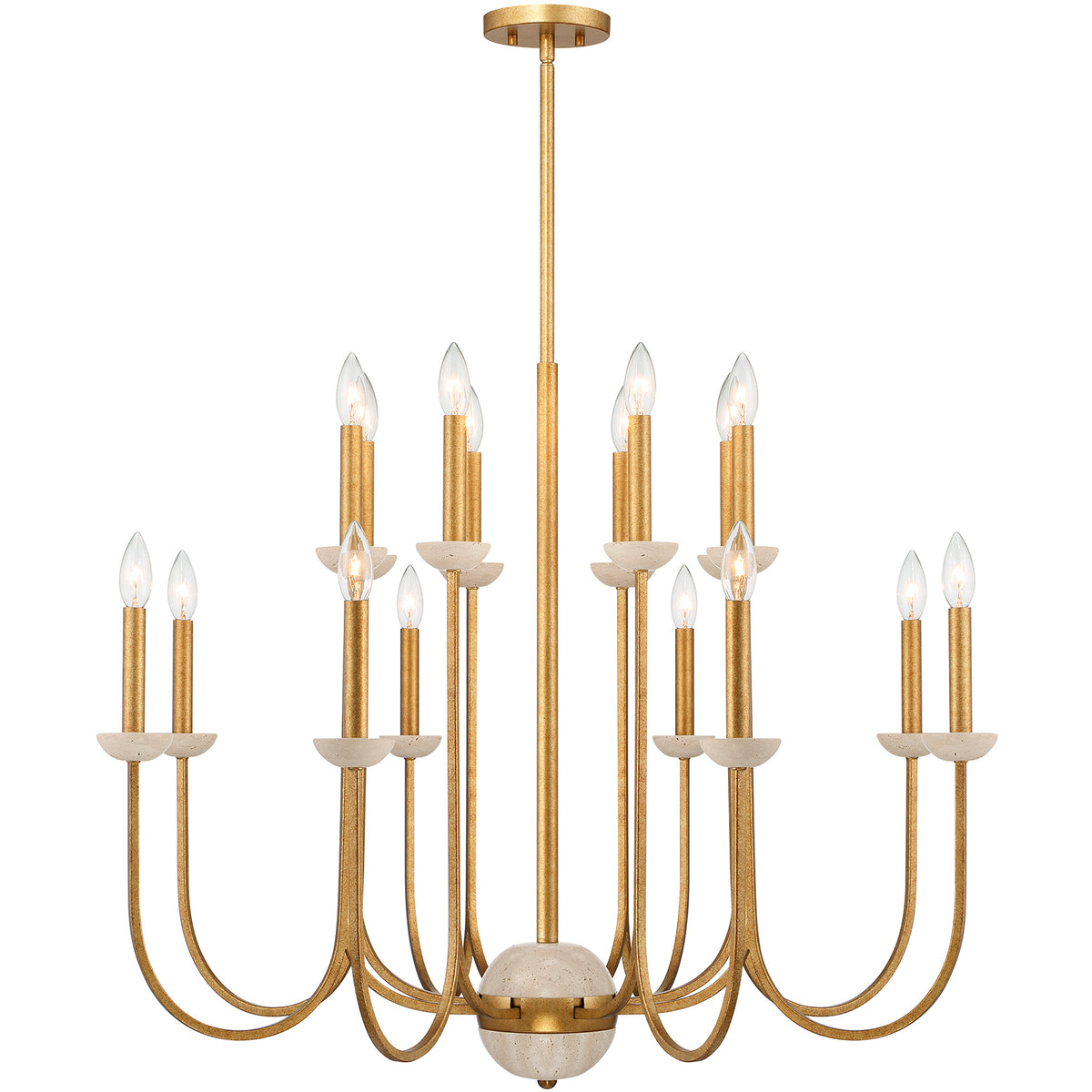 Oakhurst 16-Light Chandelier in Antique Gold