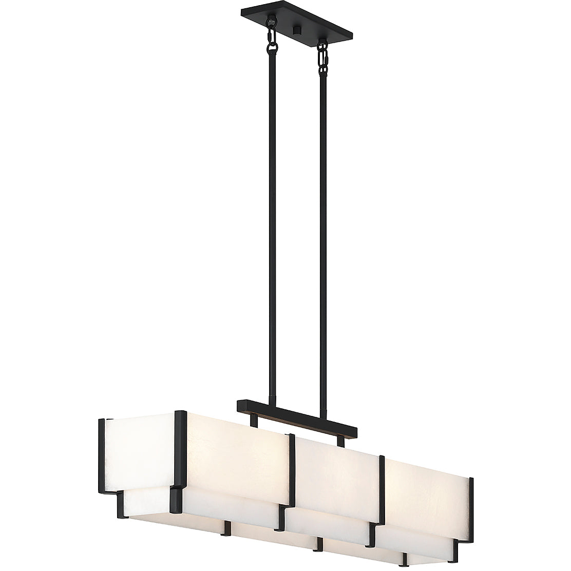 Orleans 5-Light Linear Chandelier in Black Cashmere