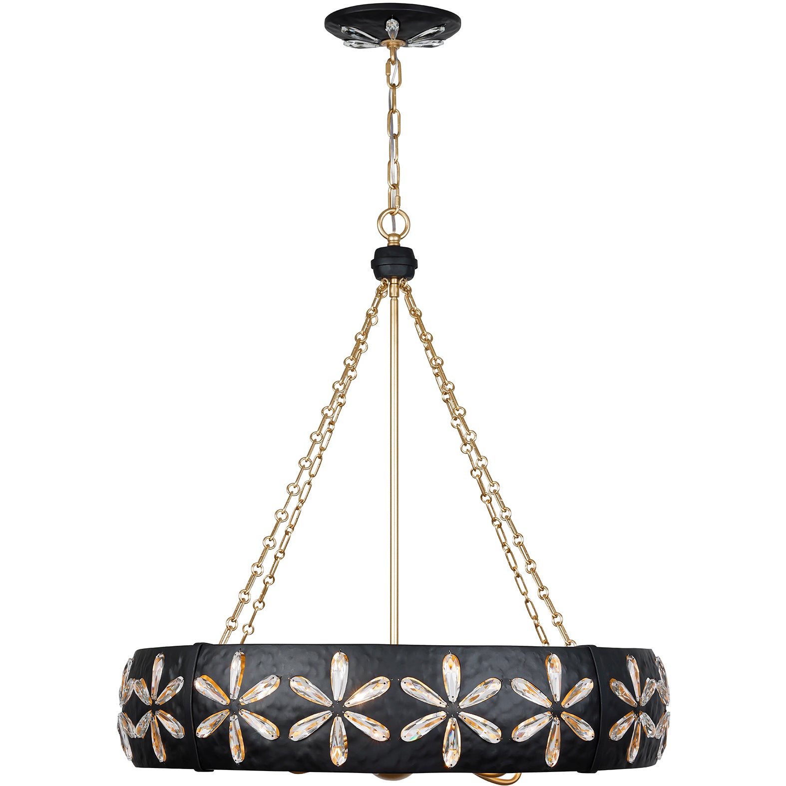 Venice 6-Light Chandelier in Metropolis Black and Gold by Breegan Jane