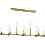 Carina 13-Light Linear Chandelier in Warm Brass