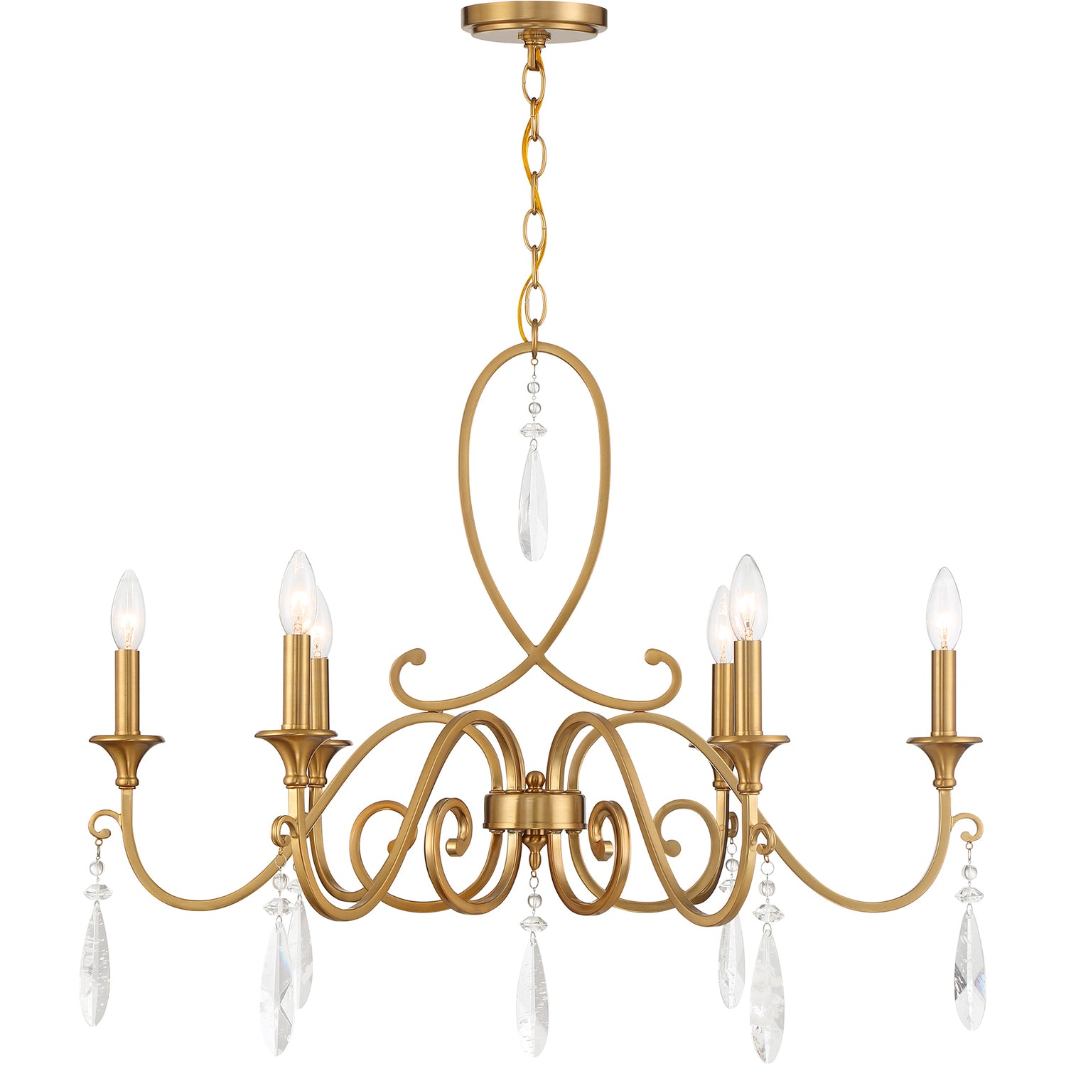 Fairchild 6-Light Chandelier in Warm Brass