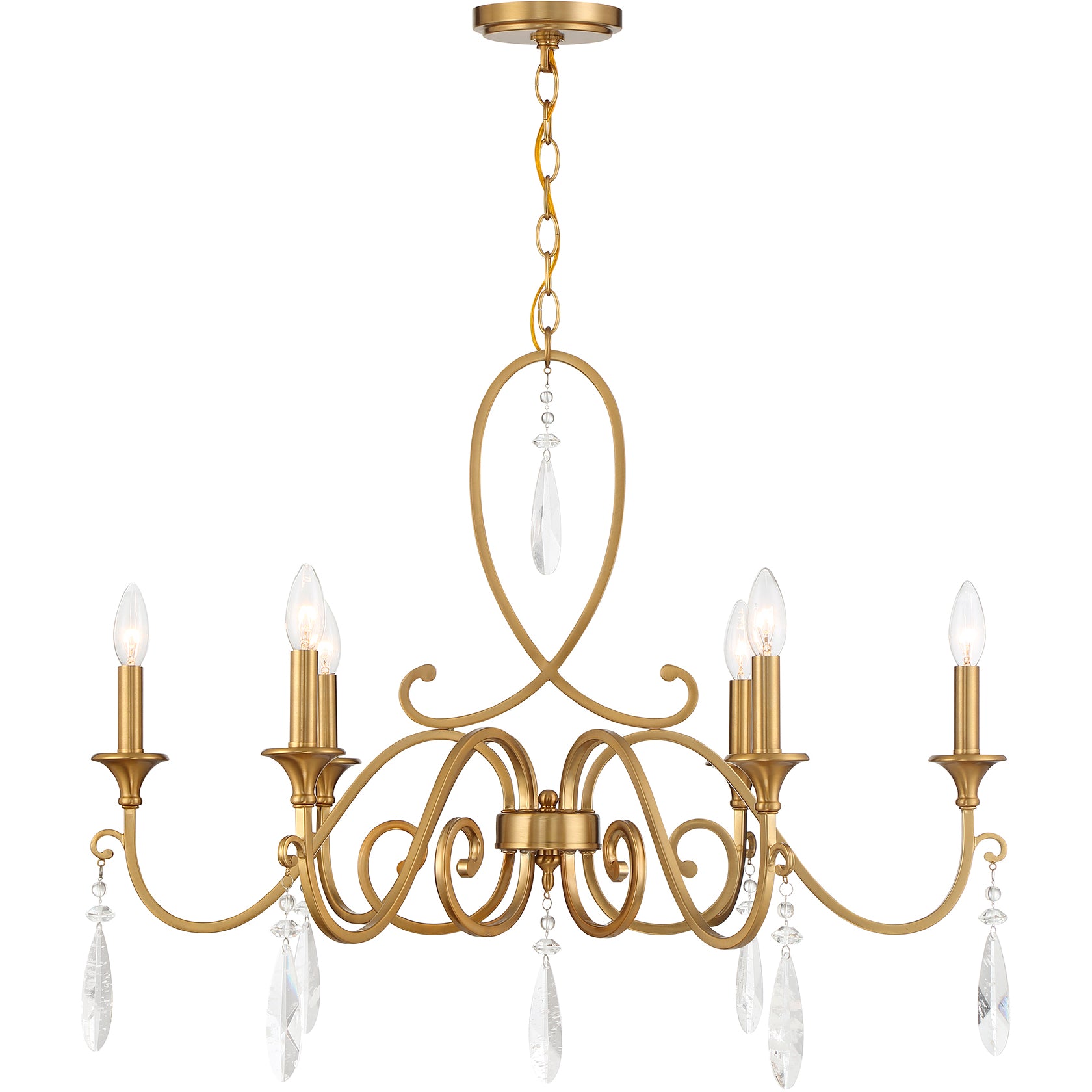 Fairchild 6-Light Chandelier in Warm Brass