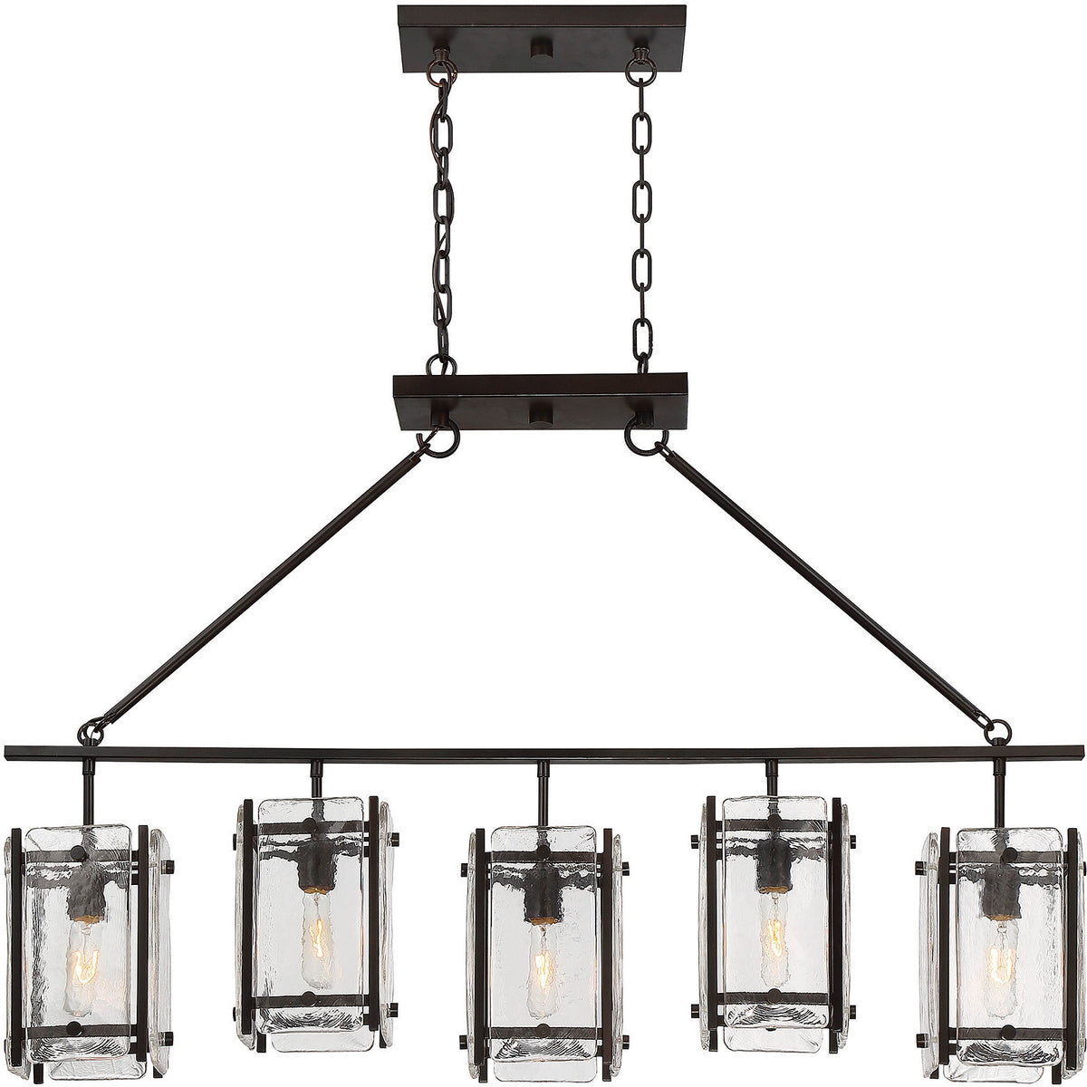 Glenwood 5-Light Linear Chandelier in English Bronze