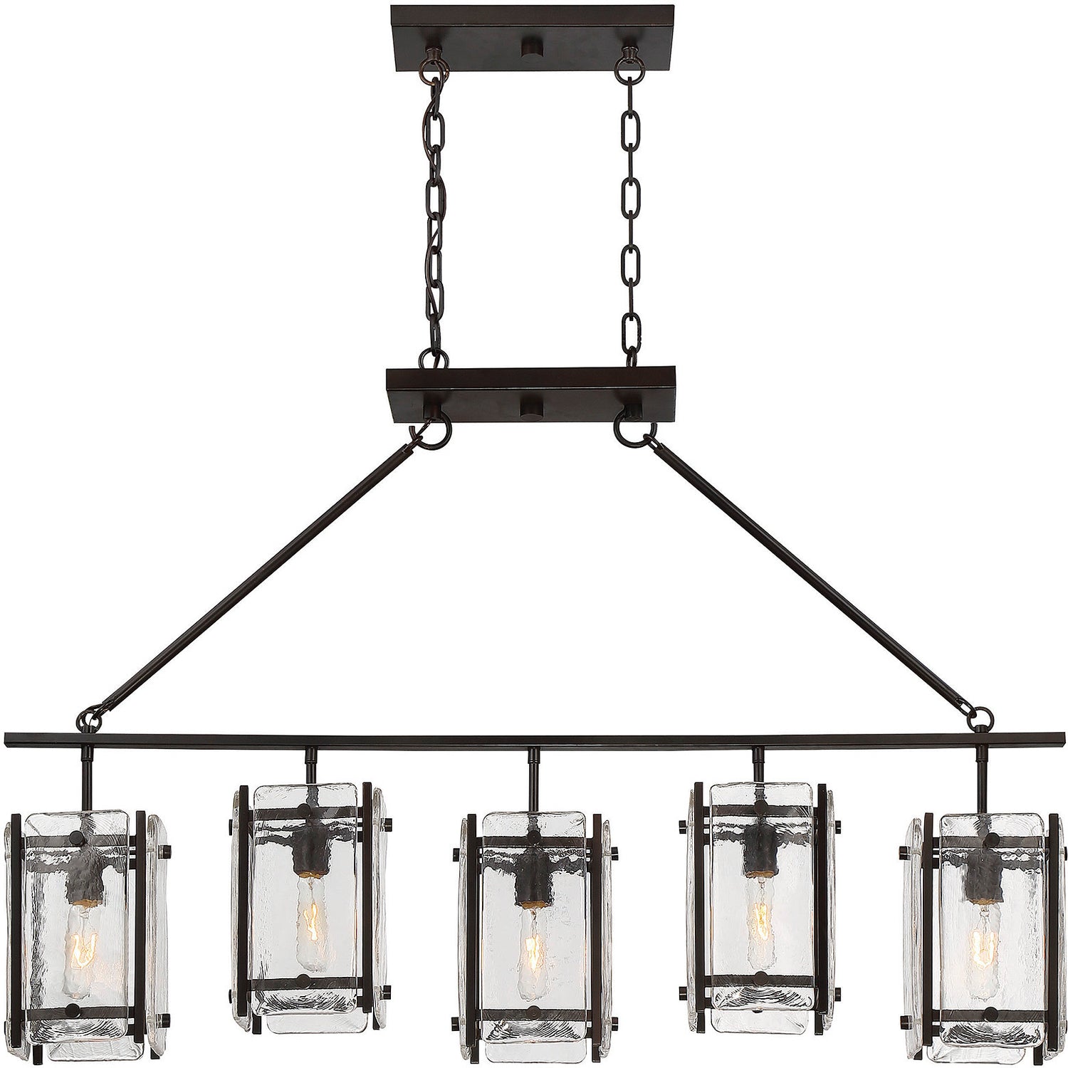 Glenwood 5-Light Linear Chandelier in English Bronze