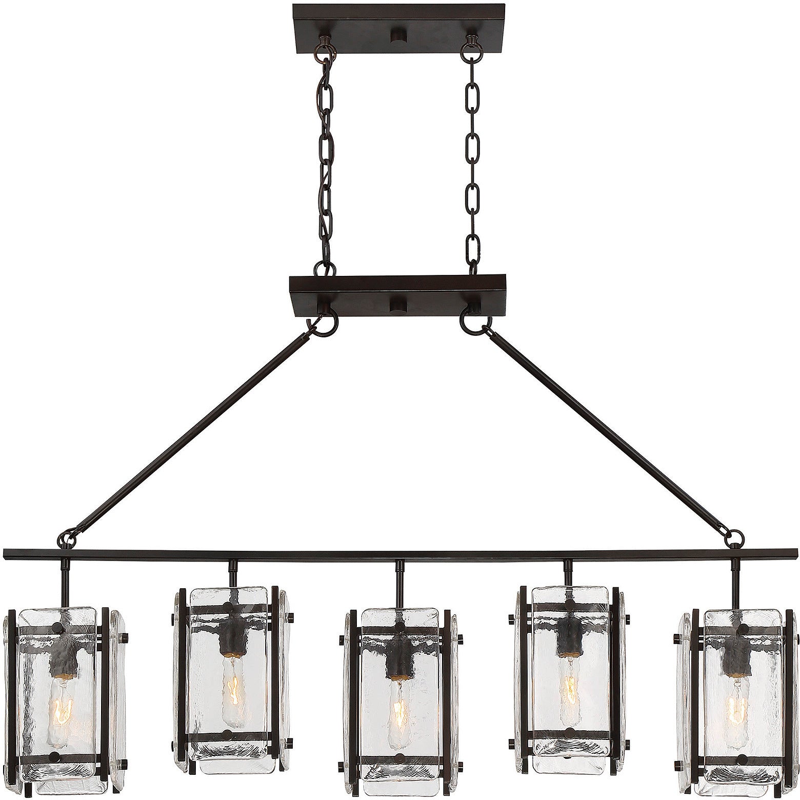 Glenwood 5-Light Linear Chandelier in English Bronze