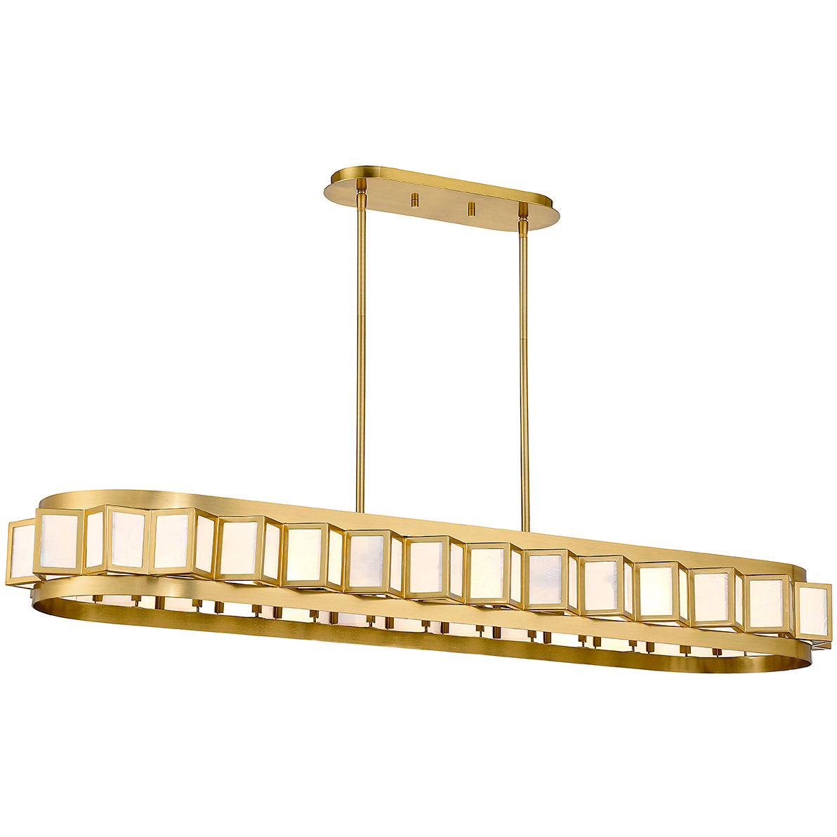 Gideon 8-Light Linear Chandelier in Warm Brass