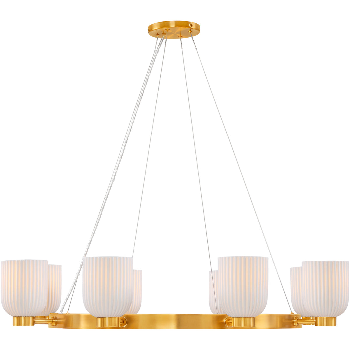 Isla Blanca 8-Light Chandelier in Warm Brass by Breegan Jane