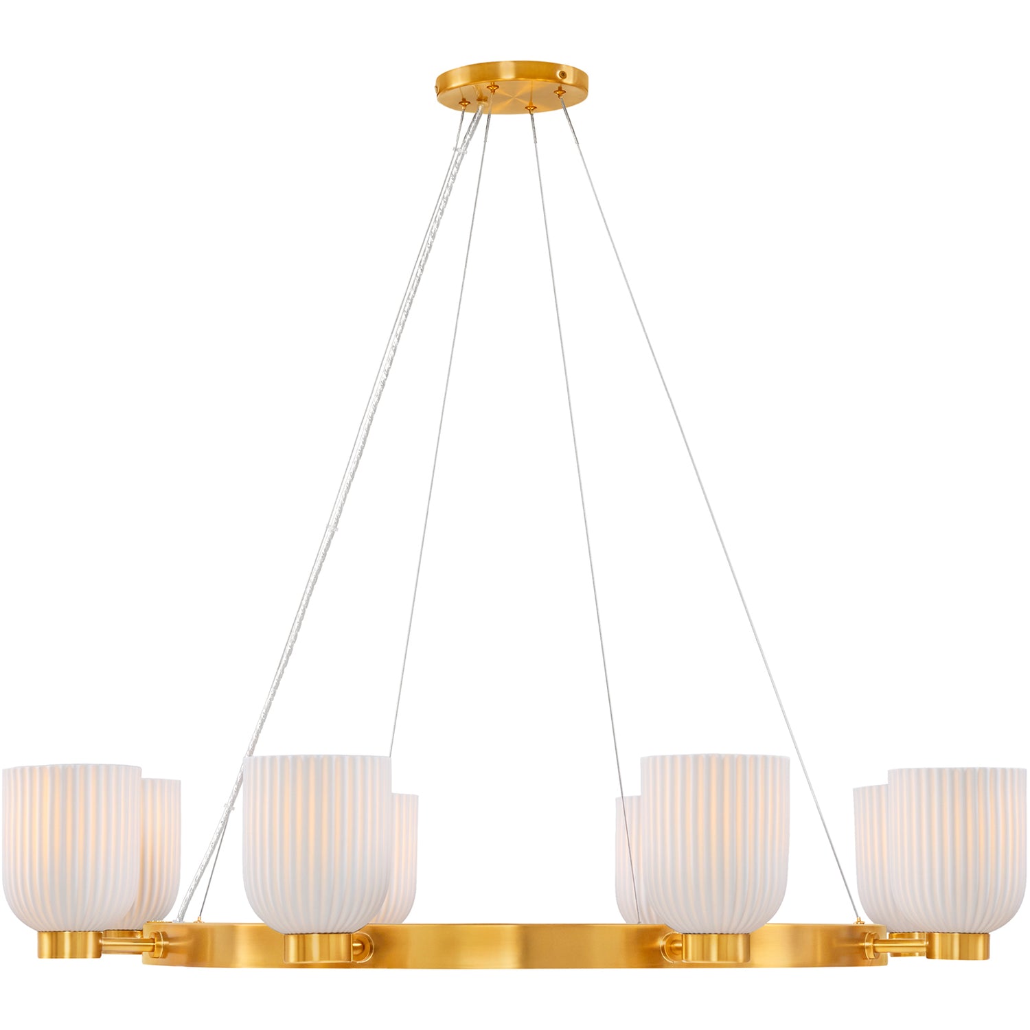 Isla Blanca 8-Light Chandelier in Warm Brass by Breegan Jane