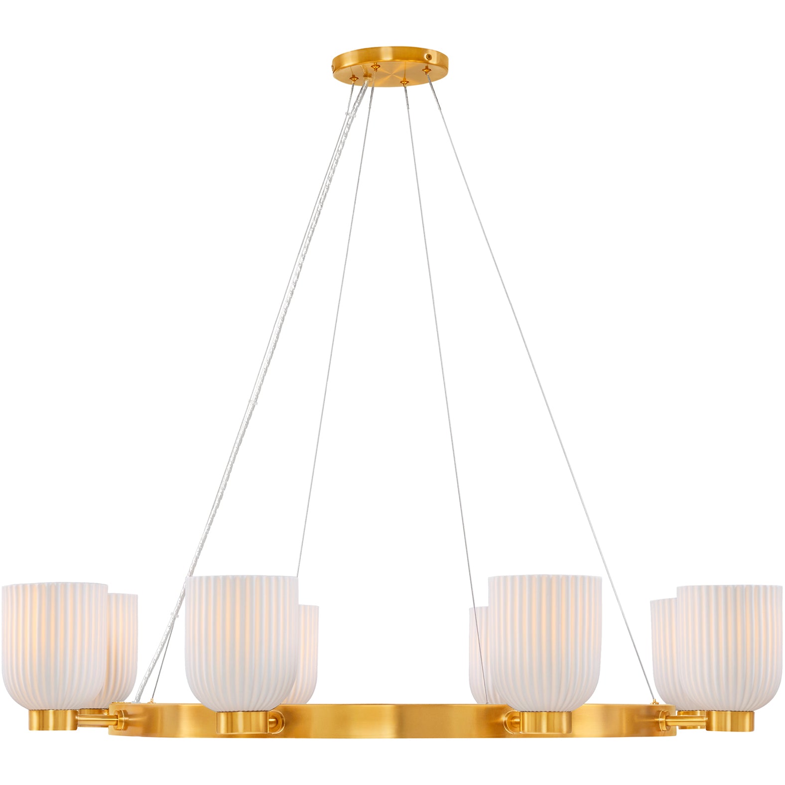 Isla Blanca 8-Light Chandelier in Warm Brass by Breegan Jane