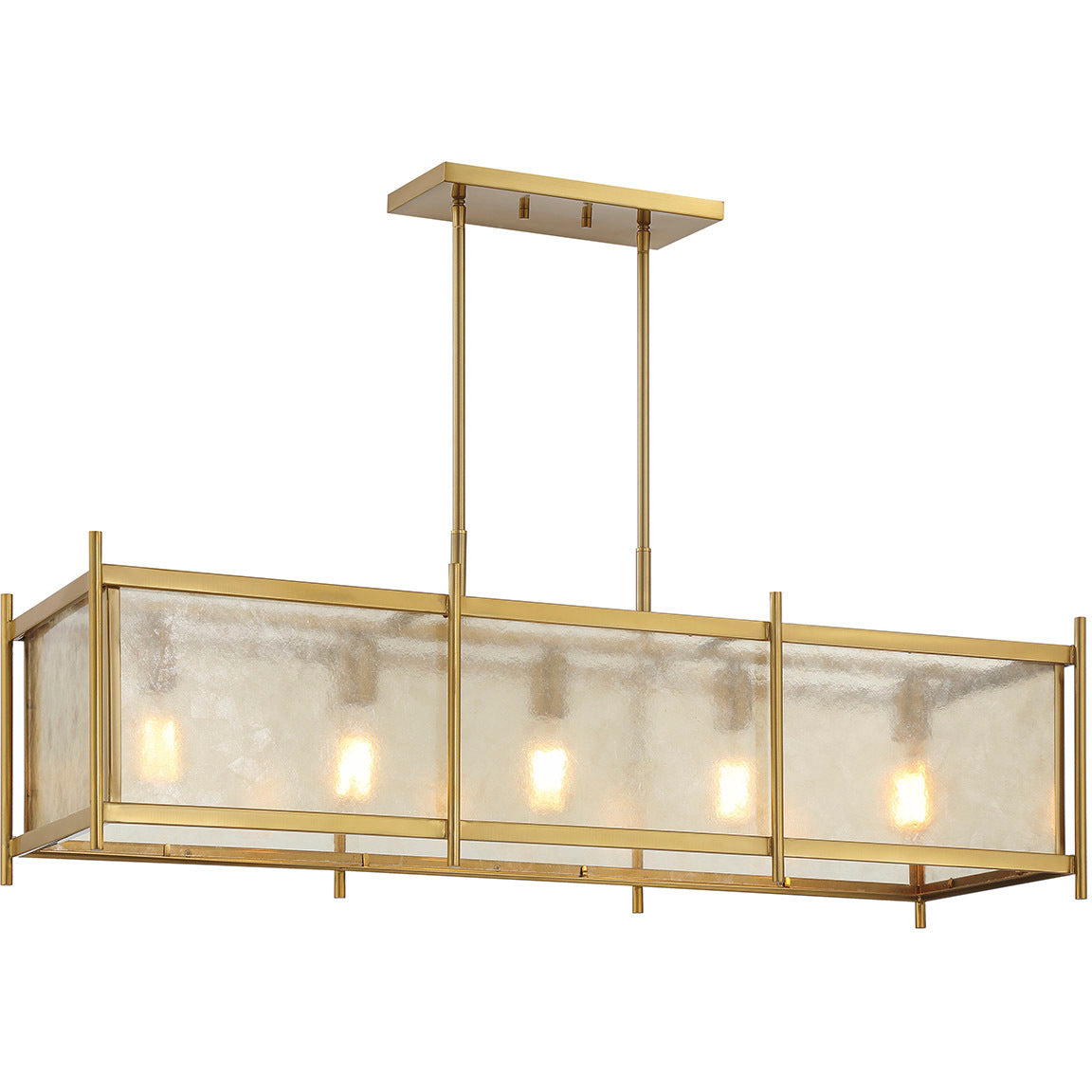 Jacobs 5-Light Linear Chandelier in Warm Brass