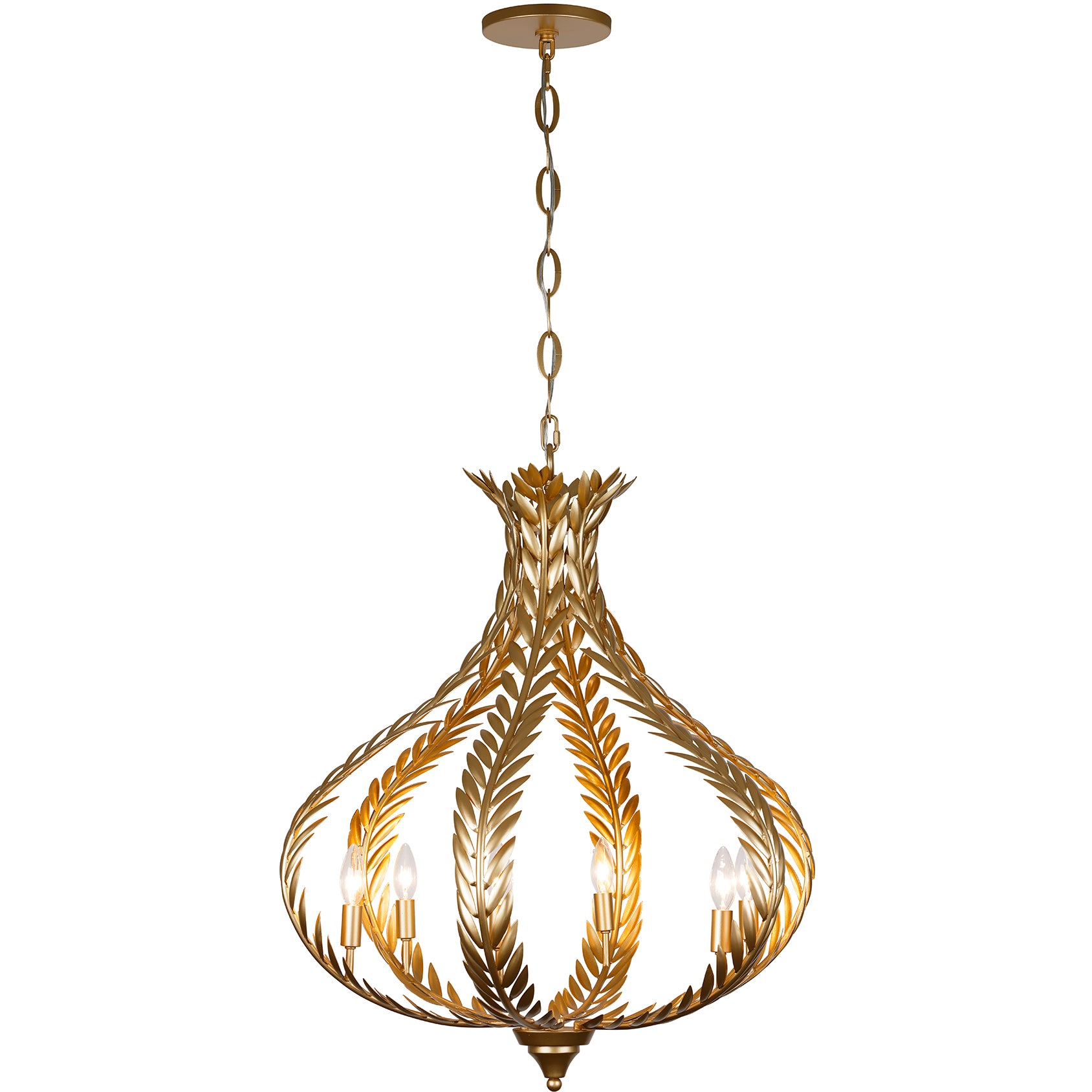 Atlas 6-Light Chandelier in Grecian Gold by Breegan Jane