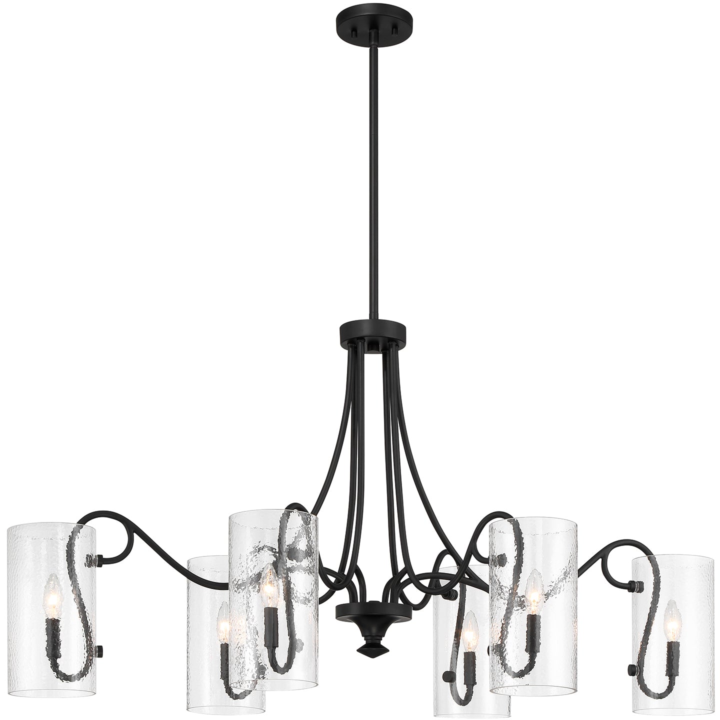 Calgary 6-Light Oval Chandelier in Matte Black