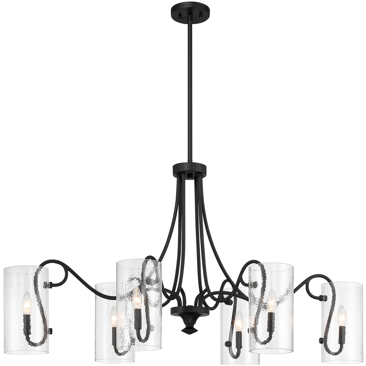 Calgary 6-Light Oval Chandelier in Matte Black