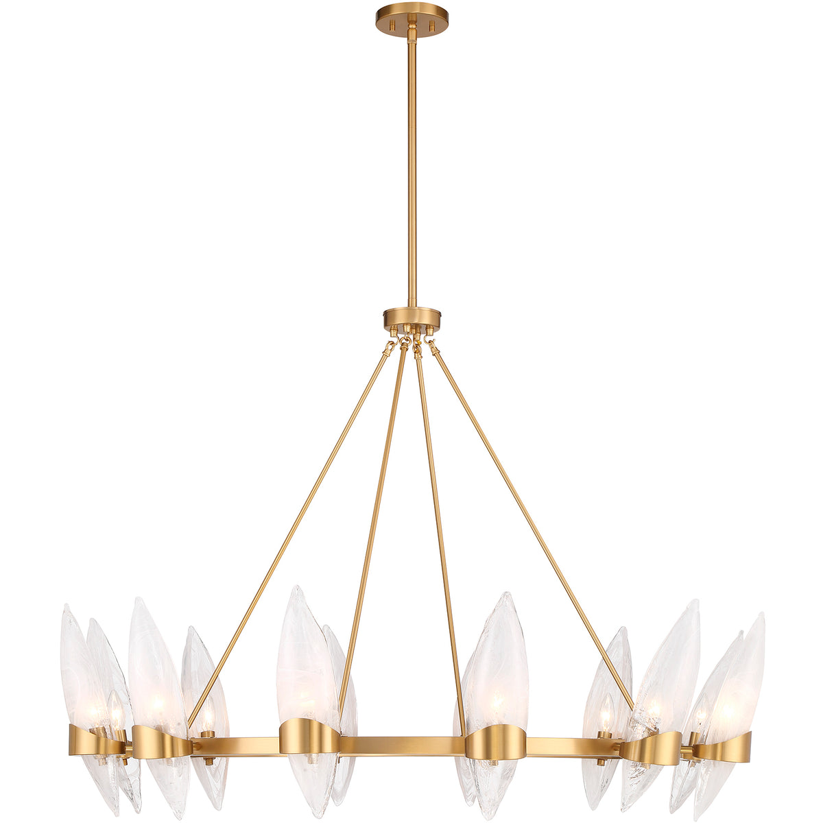 Nouvel 12-Light Chandelier in Warm Brass