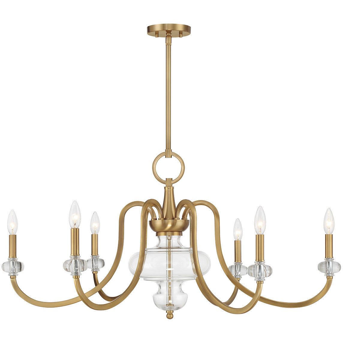 Bergdorf 6-Light Chandelier in Warm Brass