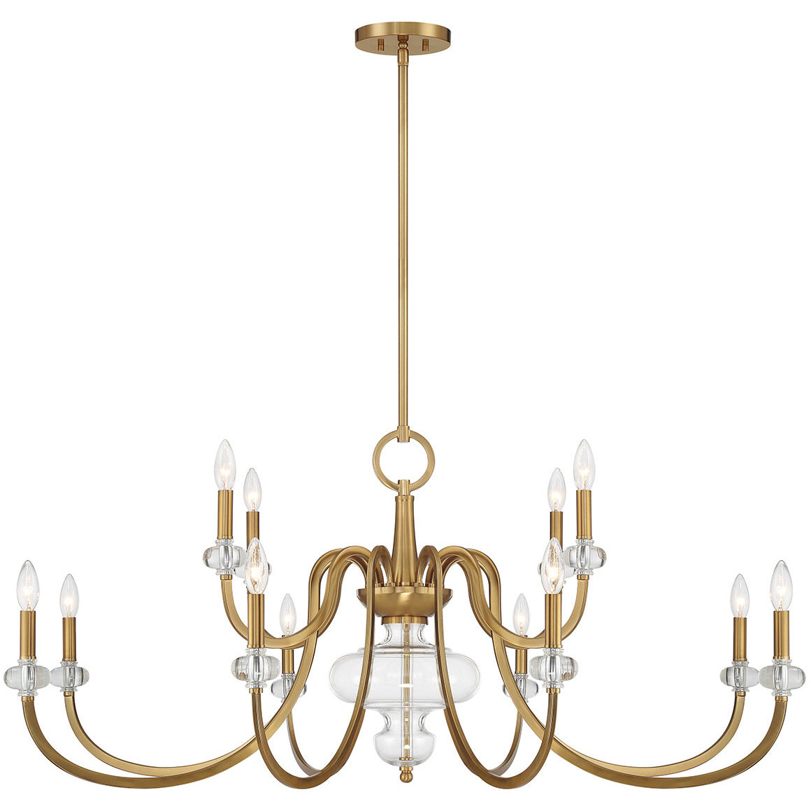 Bergdorf 12-Light Chandelier in Warm Brass
