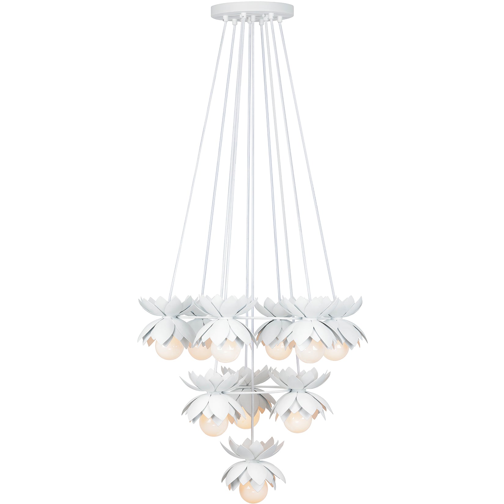 Pacha 10-Light Chandelier in White Cashmere by Breegan Jane