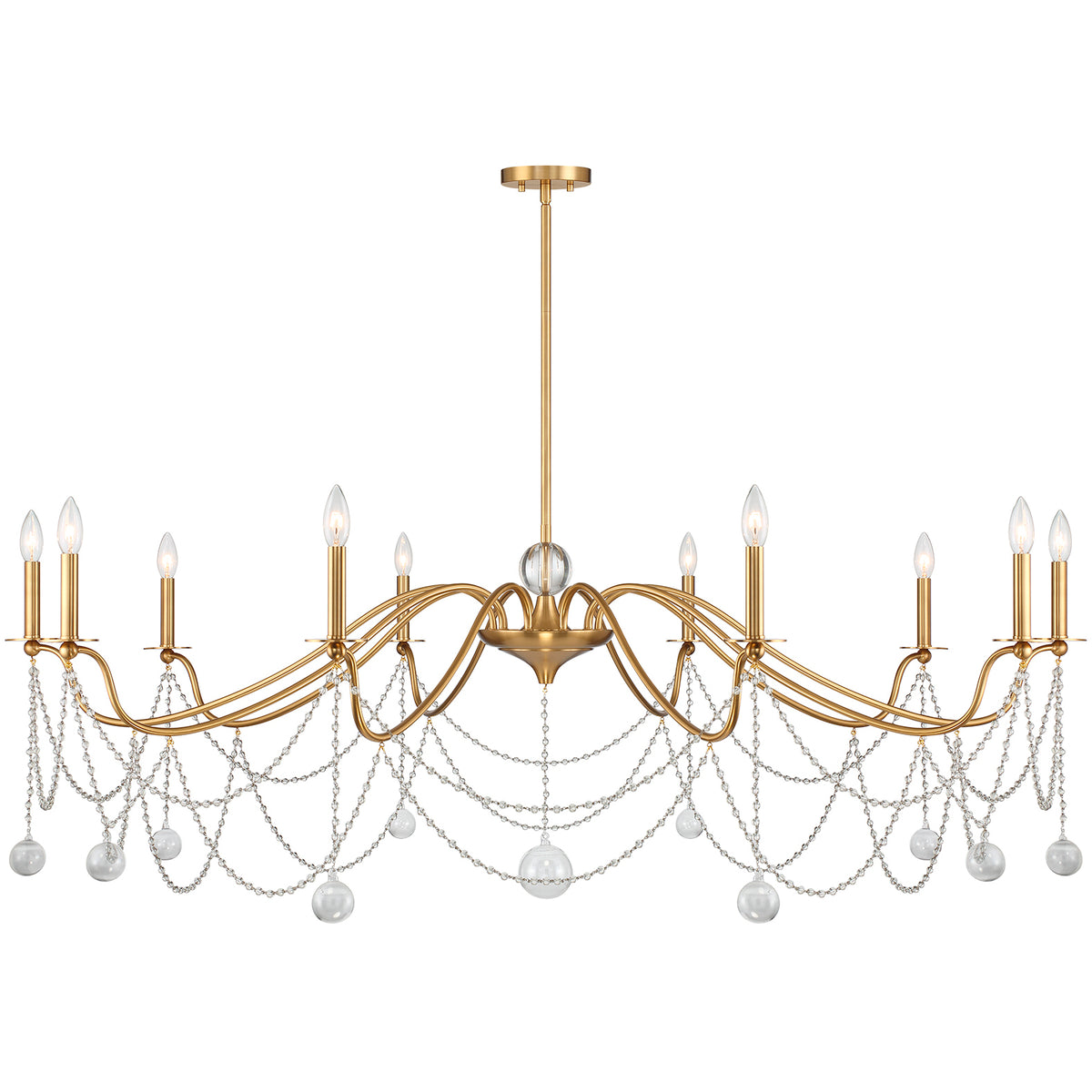 Mariposa 10-Light Chandelier in Warm Brass