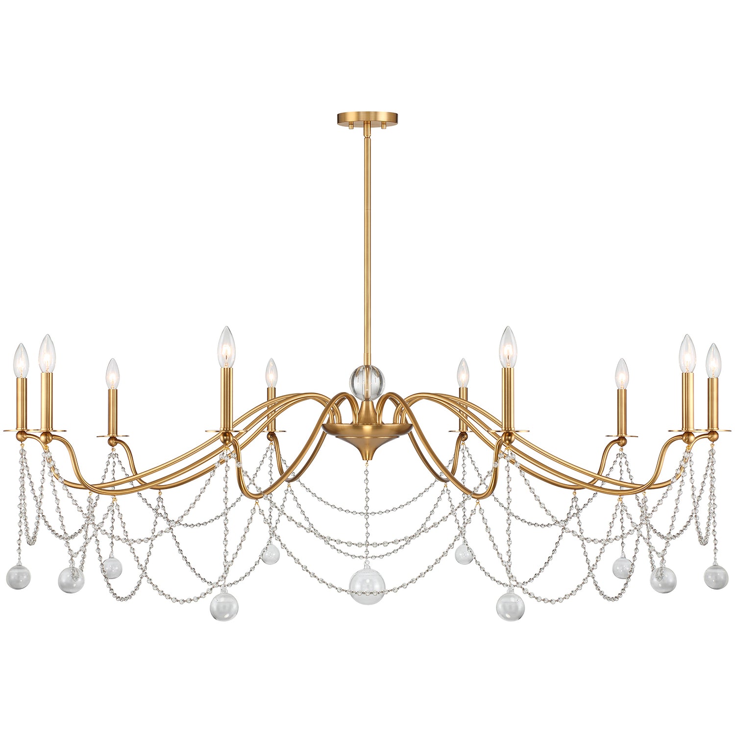 Mariposa 10-Light Chandelier in Warm Brass