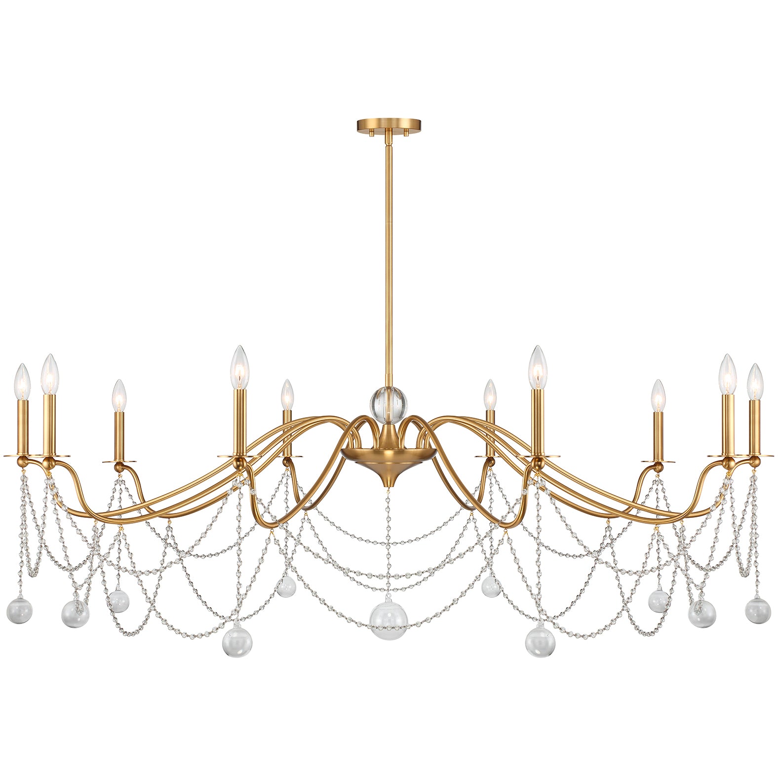 Mariposa 10-Light Chandelier in Warm Brass
