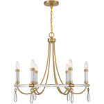 Mayfair 6-Light Chandelier in Warm Brass and Chrome