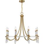 Mayfair 8-Light Chandelier in Warm Brass and Chrome
